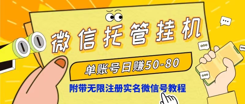 （10217期）微信托管挂机，单号日赚50-80，项目操作简单（附无限注册实名微信号教程）-失落博客