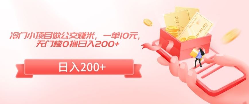 冷门小项目做公交赚米，一单10元，无门槛0撸日入200+【揭秘】-失落博客