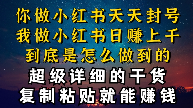 都知道小红书能引流私域变现，可为什么我能一天引流几十人变现上千，但你却频频封号违规被限流-失落博客