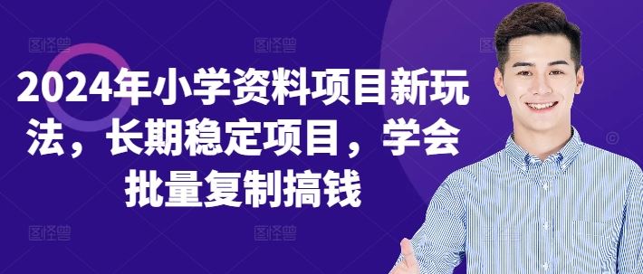 2024年小学资料项目新玩法，长期稳定项目，学会批量复制搞钱-失落博客
