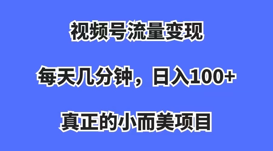 视频号流量变现，每天几分钟，收入100+，真正的小而美项目-失落博客