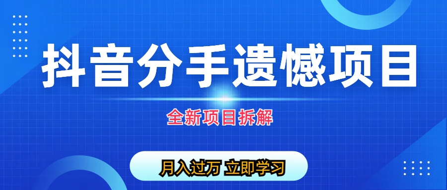 自媒体抖音分手遗憾项目私域项目拆解-失落博客