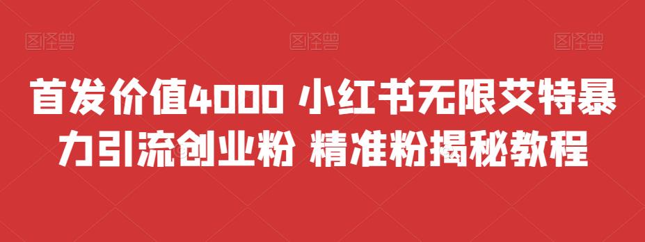 首发价值4000 小红书无限艾特暴力引流创业粉 精准粉揭秘教程-失落博客