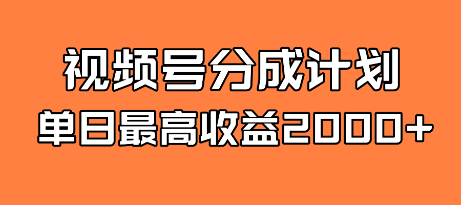全新蓝海 视频号掘金计划 日入2000+-失落博客