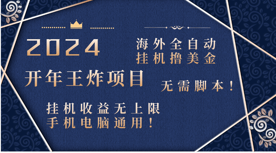 2024海外全自动挂机撸美金项目！手机电脑均可，无需脚本，收益无上限！-失落博客