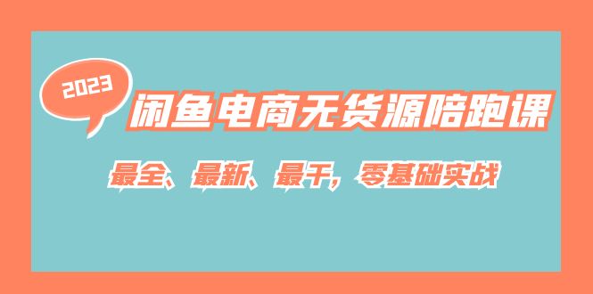 闲鱼电商无货源陪跑课，最全、最新、最干，零基础实战！-失落博客