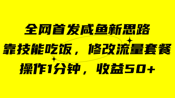 咸鱼冷门新玩法，靠“技能吃饭”，修改流量套餐，操作1分钟，收益50+-失落博客