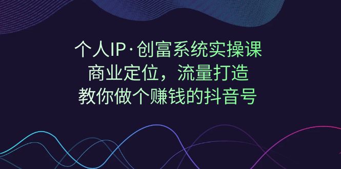 个人IP·创富系统实操课：商业定位，流量打造，教你做个赚钱的抖音号-失落博客