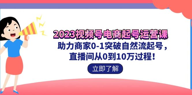 2023视频号-电商起号运营课 助力商家0-1突破自然流起号 直播间从0到10w过程-失落博客