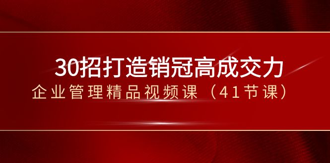 30招-打造销冠高成交力-企业管理精品视频课（41节课）-失落博客