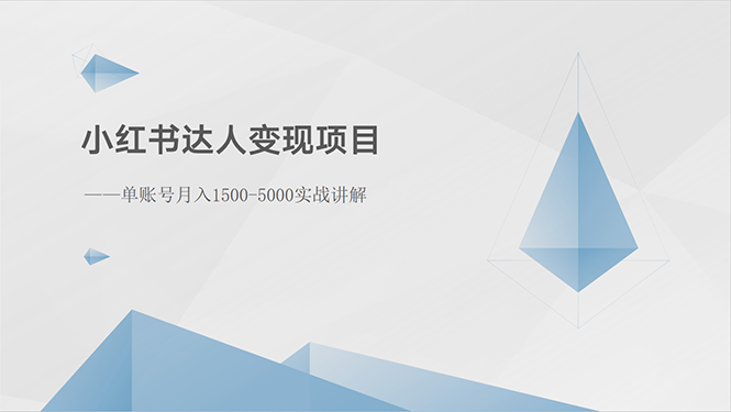 （10720期）小红书达人变现项目：单账号月入1500-3000实战讲解-失落博客