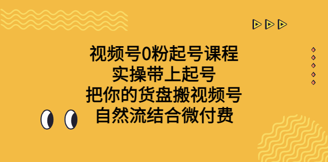 视频号0粉起号课程 实操带上起号 把你的货盘搬视频号 自然流结合微付费-失落博客