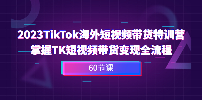 2023-TikTok海外短视频带货特训营，掌握TK短视频带货变现全流程（60节课）-失落博客
