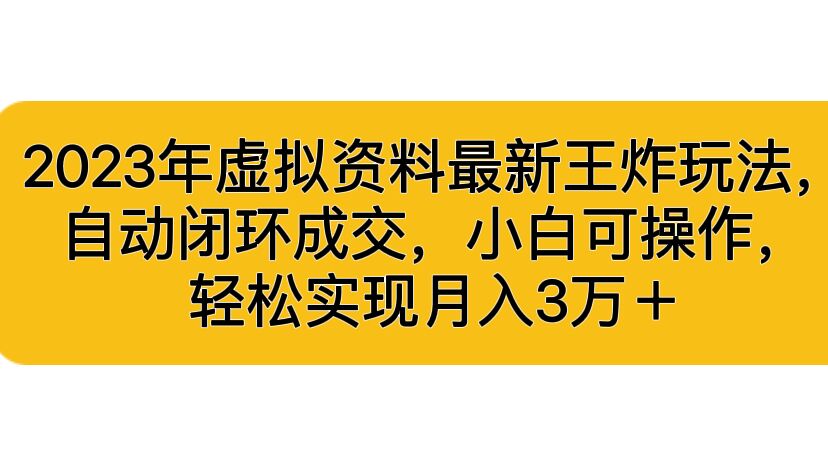 2023年虚拟资料最新王炸玩法，自动闭环成交，小白可操作，轻松实现月入3…-失落博客