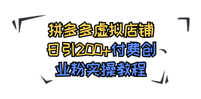 拼多多虚拟店铺日引200+付费创业粉实操教程-失落博客