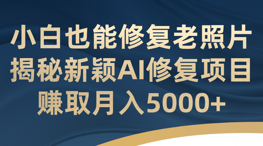 小白也能修复老照片！揭秘新颖AI修复项目，赚取月入5000+-失落博客