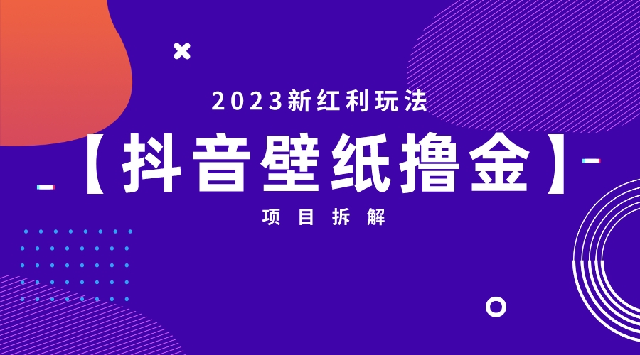 2023新红利玩法：抖音壁纸撸金项目-失落博客