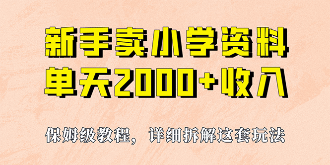 我如何通过卖小学资料，实现单天2000+，实操项目，保姆级教程+资料+工具-失落博客