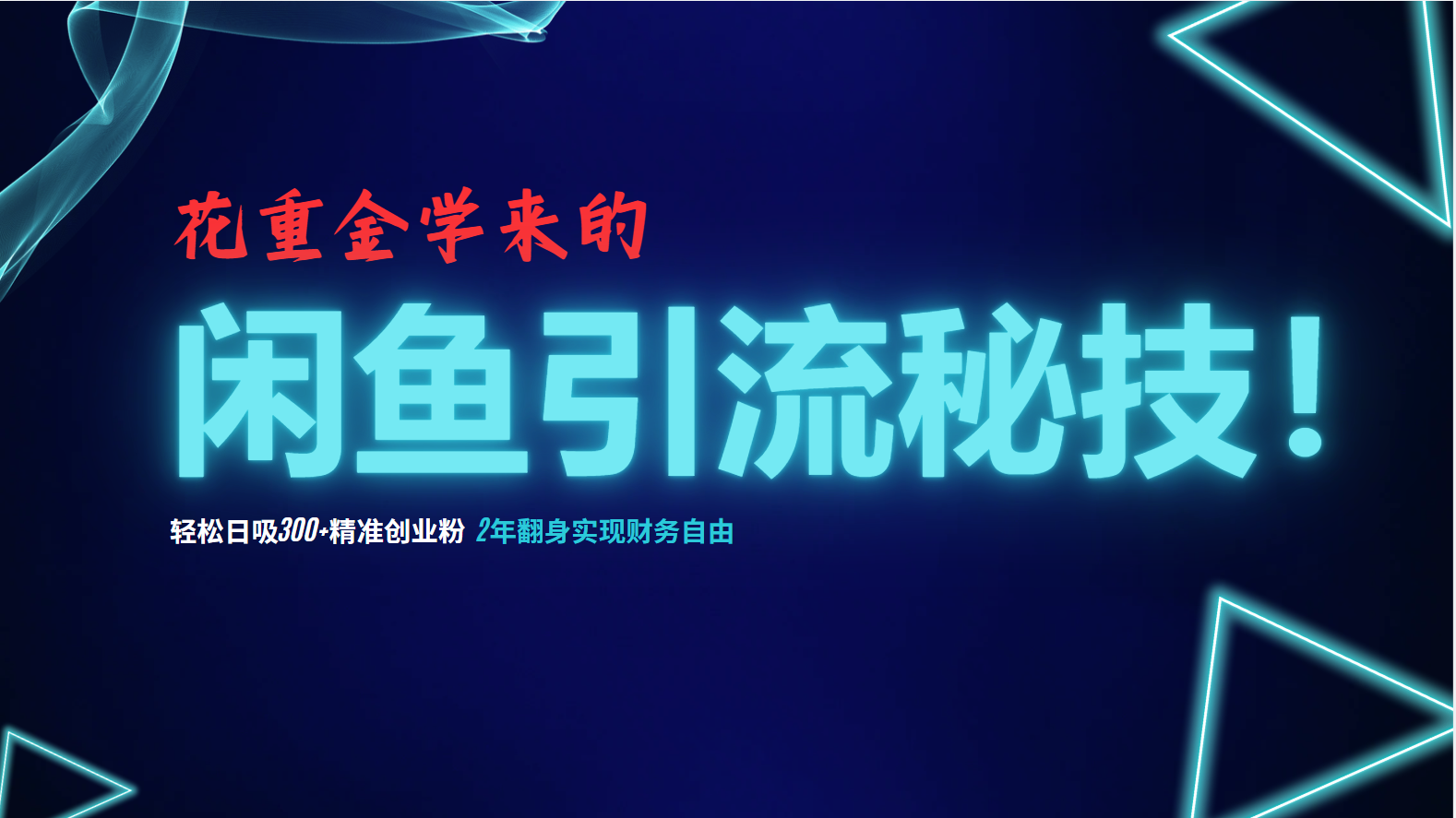 （12887期）花重金学来的闲鱼引流秘技！轻松日吸300+精准创业粉，每天躺赚5000+，2…-失落博客