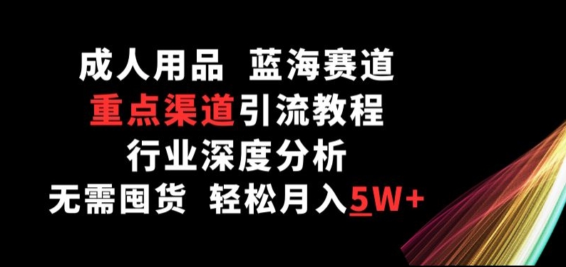 成人用品，蓝海赛道，重点渠道引流教程，行业深度分析，无需囤货，轻松月入5W+-失落博客
