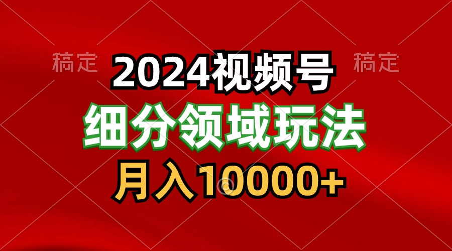 2024视频号分成计划细分领域玩法，每天5分钟，月入1W+-失落博客