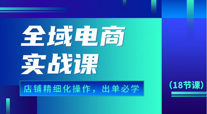全域电商实战课，个人店铺精细化操作流程，出单必学内容（18节课）-失落博客
