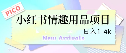 最新小红书情趣用品项目，日入1-4k-失落博客