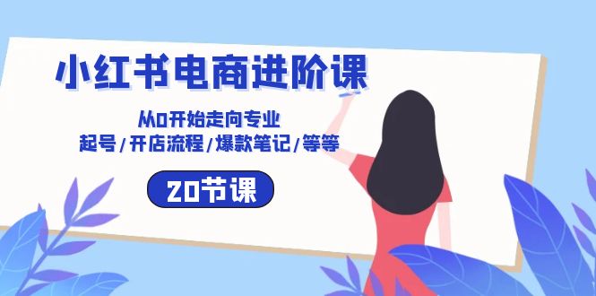 小红书电商进阶课：从0开始走向专业 起号/开店流程/爆款笔记/等等（20节）-失落博客