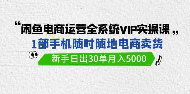 （9547期）闲鱼电商运营全系统VIP实战课，1部手机随时随地卖货，新手日出30单月入5000-失落博客