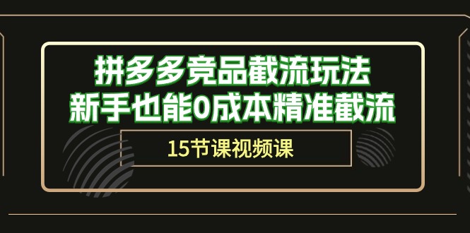 拼多多竞品截流玩法，新手也能0成本精准截流（15节课）-失落博客