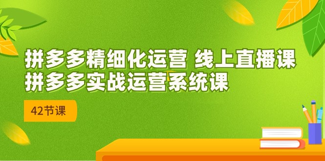 拼多多精细化运营 线上直播课：拼多多实战运营系统课（更新47节）-失落博客