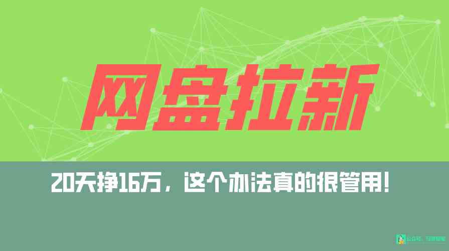 （9373期）网盘拉新+私域全自动玩法，0粉起号，小白可做，当天见收益，已测单日破5000-失落博客