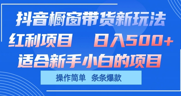抖音橱窗带货新玩法，单日收益几张，操作简单，条条爆款-失落博客