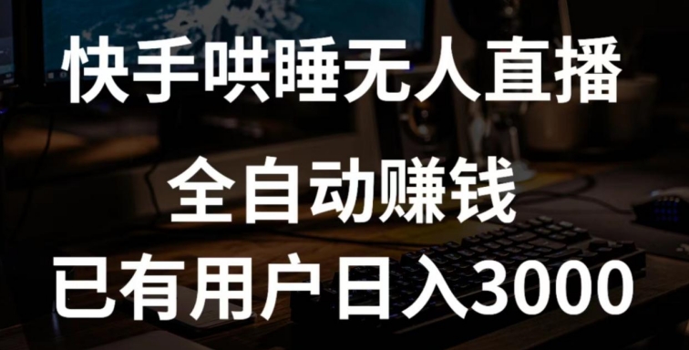快手哄睡无人直播+独家挂载技术，已有用户日入3000+【赚钱流程+直播素材】-失落博客