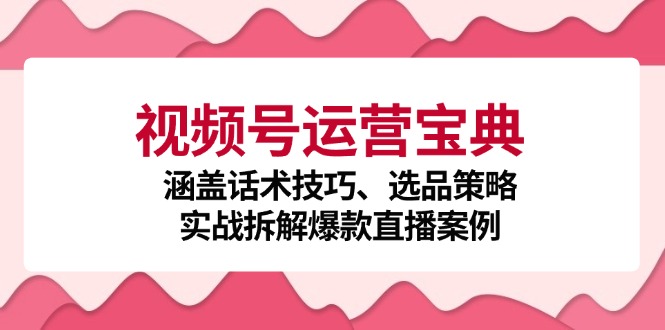 （12808期）视频号运营宝典：涵盖话术技巧、选品策略、实战拆解爆款直播案例-失落博客