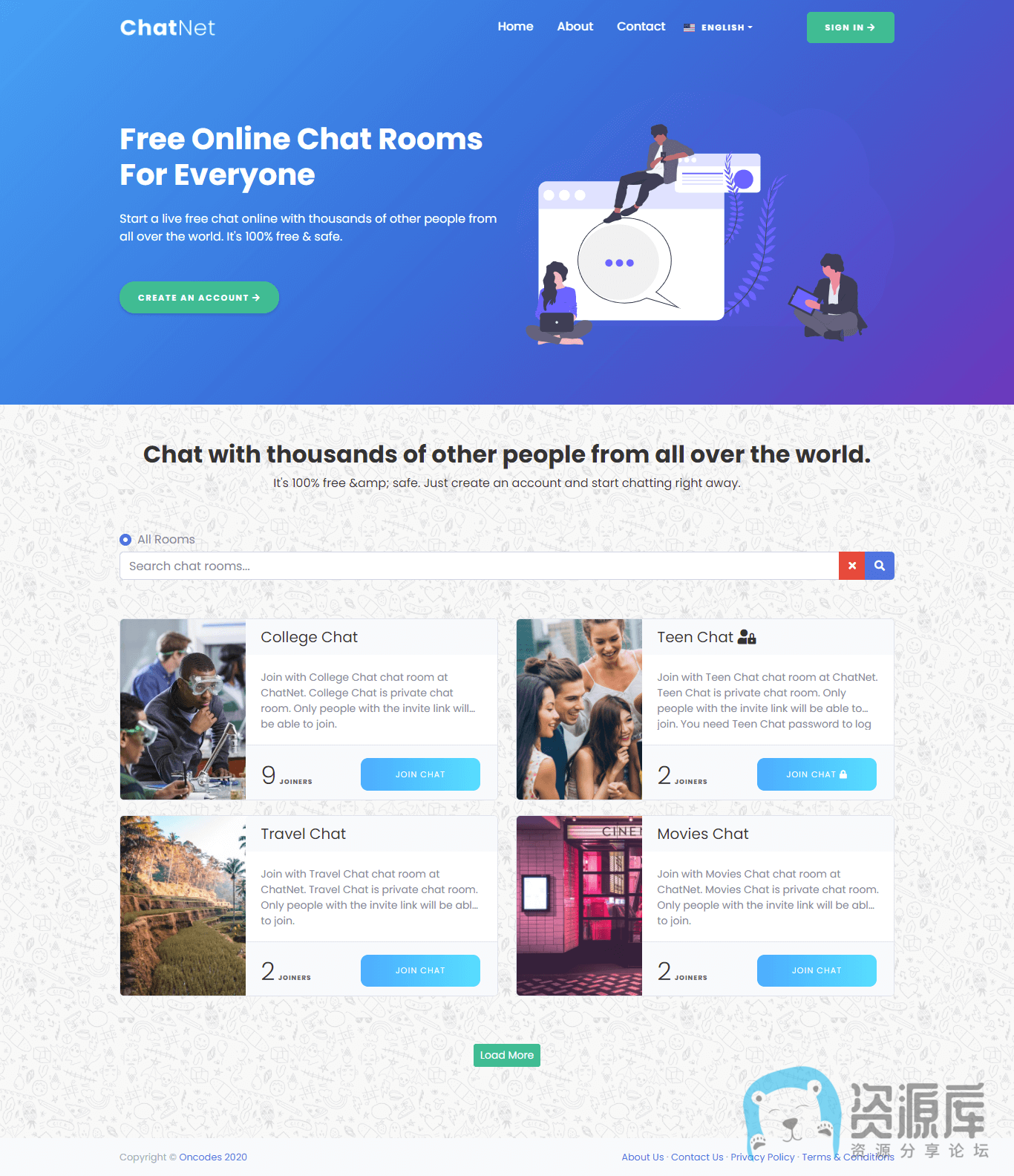 ChatNet -PHP聊天室和私人聊天程序 v1.9-失落博客