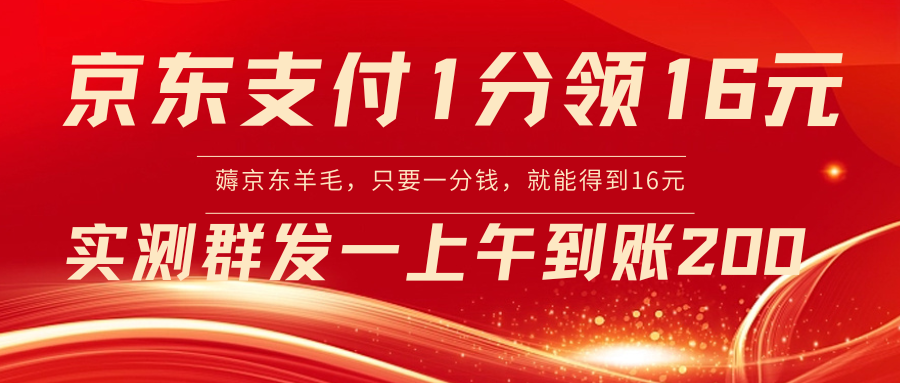 京东支付1分得16元实操到账200-失落博客
