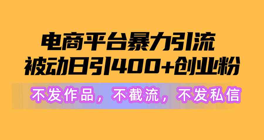 （10168期）电商平台暴力引流,被动日引400+创业粉不发作品，不截流，不发私信-失落博客