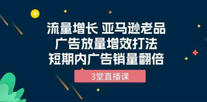 （10112期）流量增长 亚马逊老品广告放量增效打法，短期内广告销量翻倍（3堂直播课）-失落博客