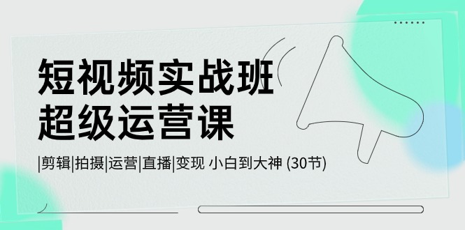 （10836期）短视频实战班-超级运营课，|剪辑|拍摄|运营|直播|变现 小白到大神 (30节)-失落博客