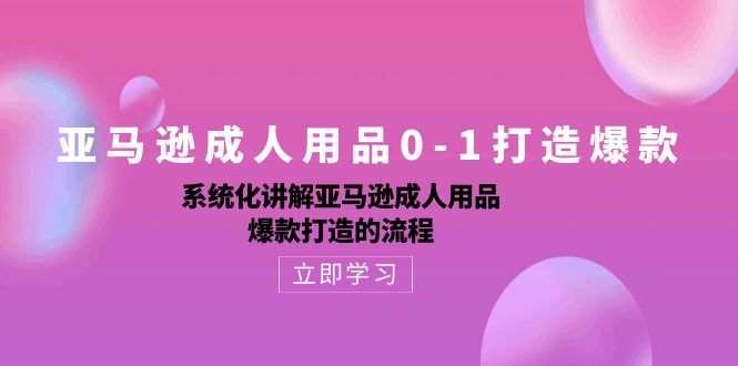 亚马逊成人用品0-1打造爆款：系统化讲解亚马逊成人用品爆款打造的流程-失落博客