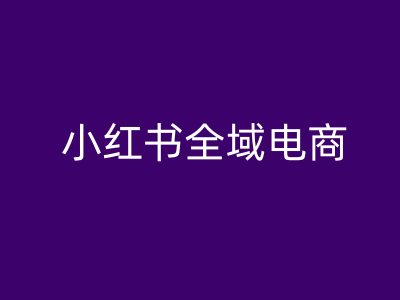 小红书全域电商，小红书电商教程-失落博客