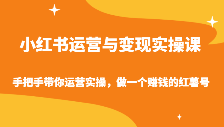 小红书运营与变现实操课-手把手带你运营实操，做一个赚钱的红薯号-失落博客