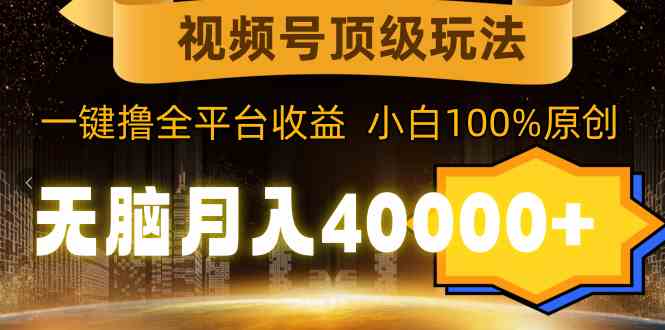（9281期）视频号顶级玩法，无脑月入40000+，一键撸全平台收益，纯小白也能100%原创-失落博客