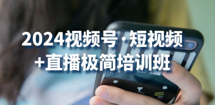 2024视频号·短视频+直播极简培训班：抓住视频号风口，流量红利-失落博客