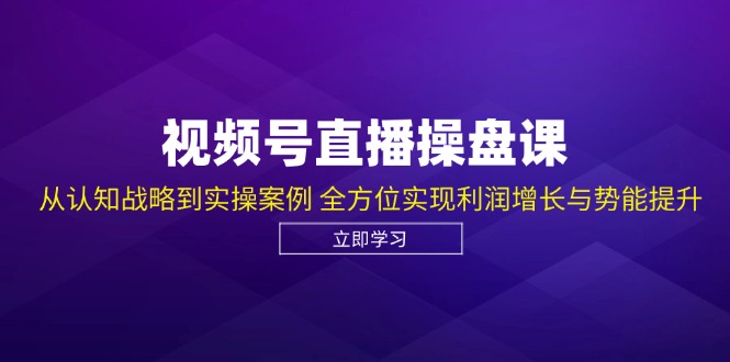视频号直播操盘课，从认知战略到实操案例 全方位实现利润增长与势能提升-失落博客