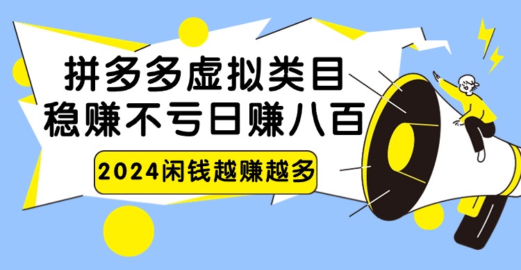 2024拼多多虚拟类目，日赚八百无本万利-失落博客