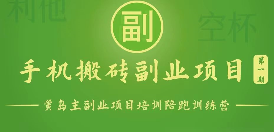 手机搬砖小副业项目训练营1.0，能用手机做的简单小副业-失落博客