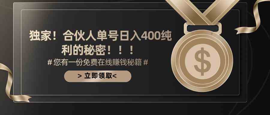 （10028期）合伙人广告撸金最新玩法，每天单号400纯利-失落博客
