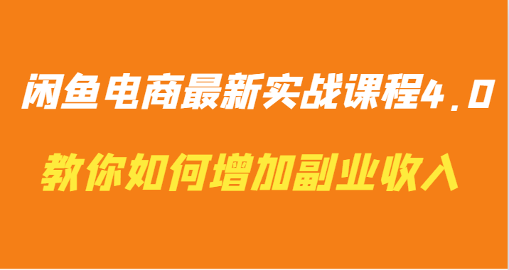 闲鱼电商最新实战课程4.0-教你如何快速增加副业收入-失落博客